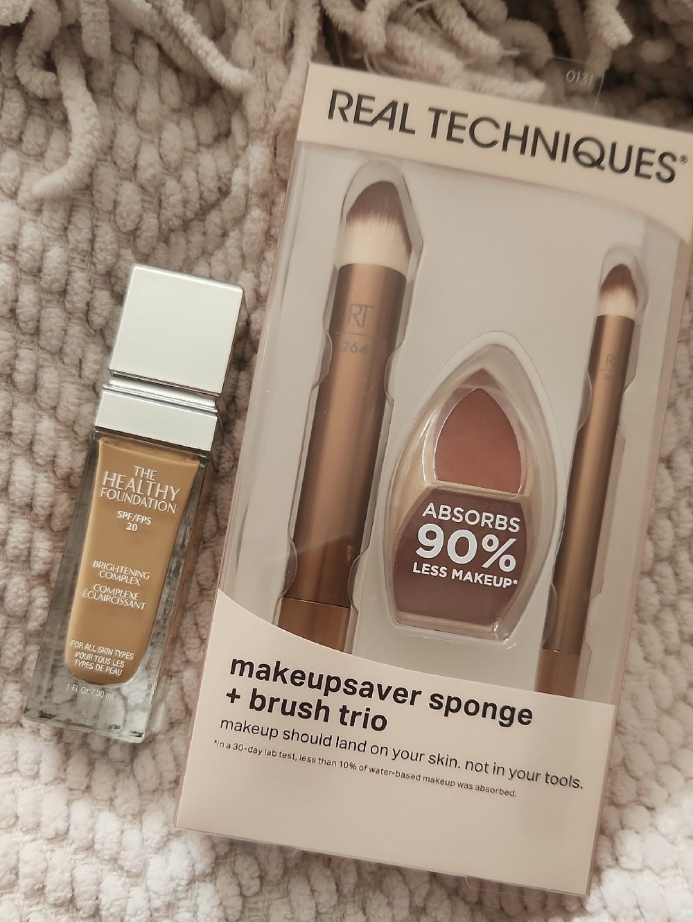 Real Techniques Brush & Sponge Trio in Gold and Brown